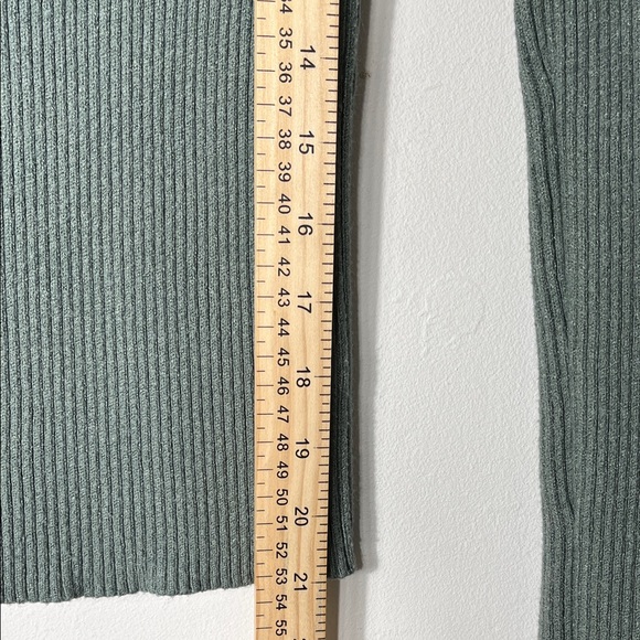 Nine West Ribbed Square Neck Top - Sage - Picture 6 of 7